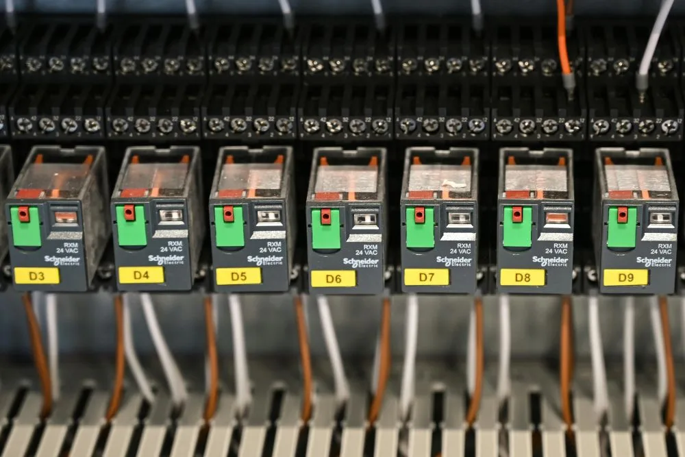 Labeled breaker bank wired by Sonoma Sun Electric