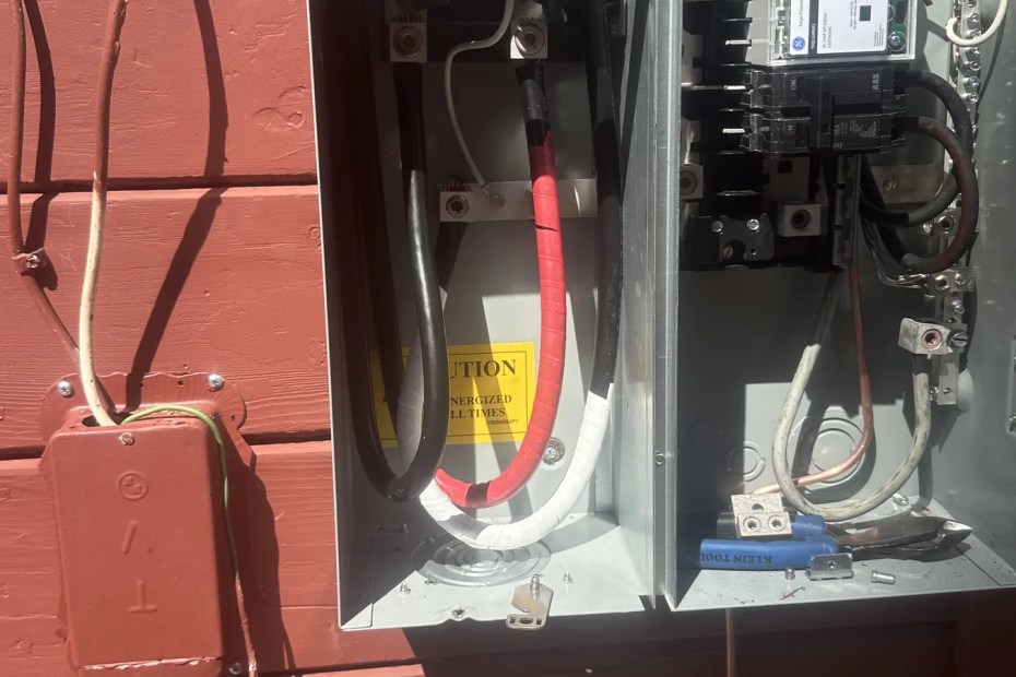 Meter-main combination panel wired during a service upgrade in Sonoma County, CA