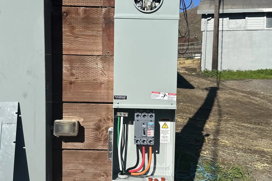 New meter-main and service disconnect installed at a Sonoma County ranch